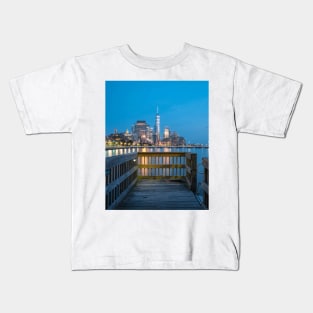 New York Pier 40 Skyline2 Kids T-Shirt